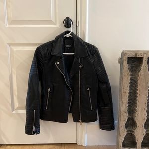 Nordstrom TopShop black  leather jacket size 2 new